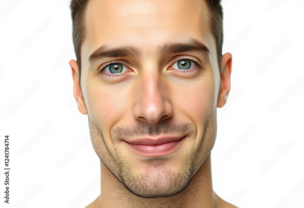 Fototapeta premium Male face in mid-profile with sharp facial features