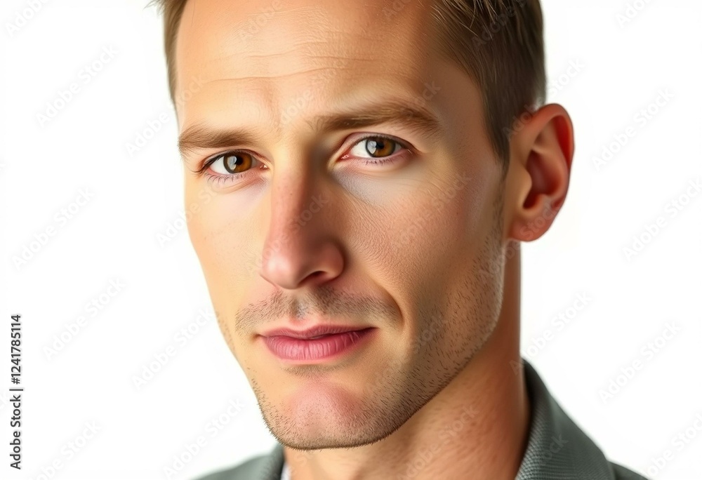 Fototapeta premium Male portrait on white background