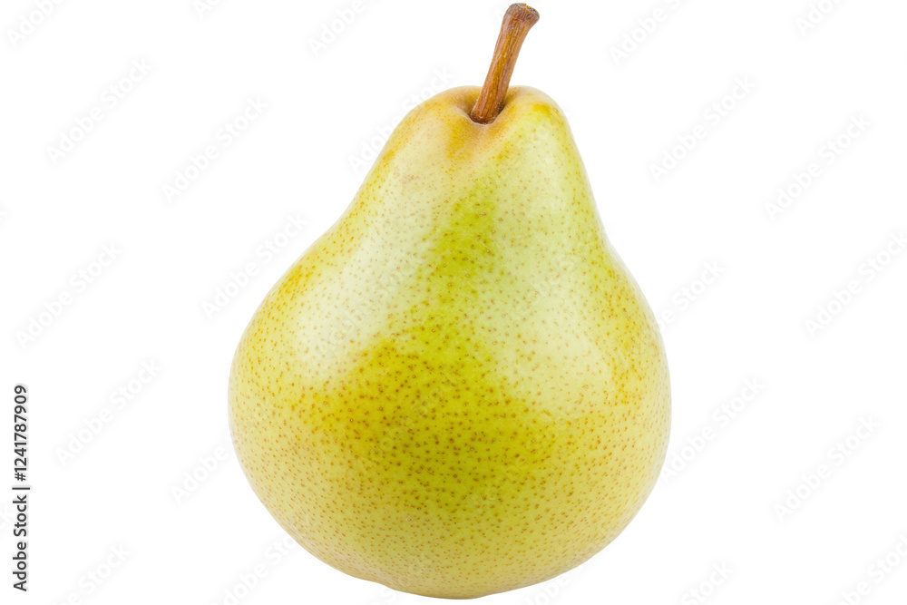 Green pear with a stem on top Green pear with a stem on top