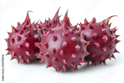 Fruit of ricinus communis close-up. isolated on white background photo