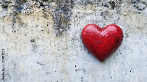 A red heart symbol on a white background.