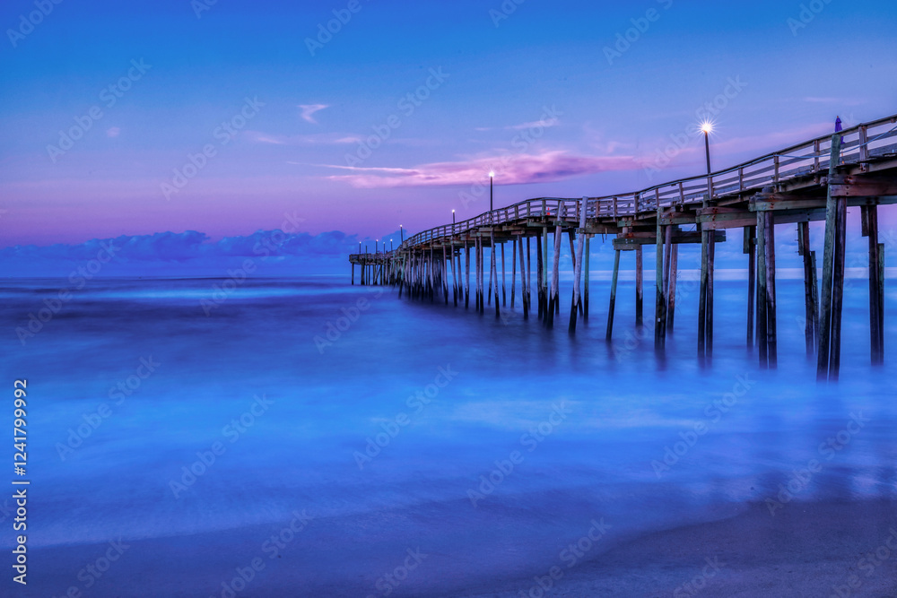 USA, North Carolina, Avon. Atlantic Ocean at Avon Fishing Pier USA, North Carolina, Avon. Atlantic Ocean at Avon Fishing Pier