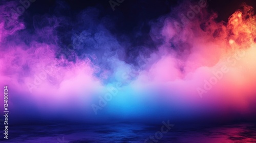 Colorful Neon Smoky Studio Background
