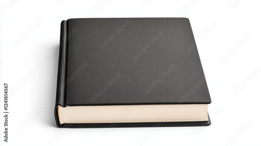 Black hardcover book on a white background. Black hardcover book on a white background.