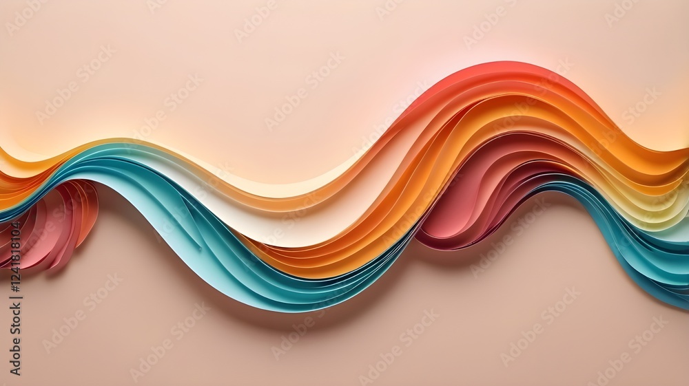 Smoothly transitioning color gradient quilled paper creating an artistic, dynamic flow on a neutral backdrop. With space for text.
Smoothly transitioning color gradient quilled paper creating an artistic, dynamic flow on a neutral backdrop. With space for text.