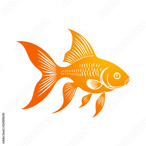 Goldfish Vector Illustration: Side View