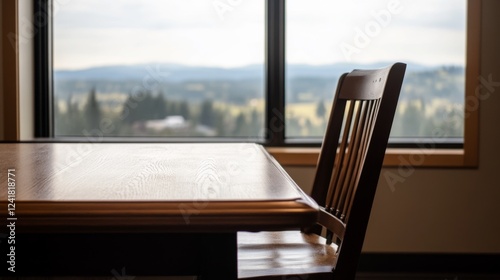 Mountain view from dining table photo