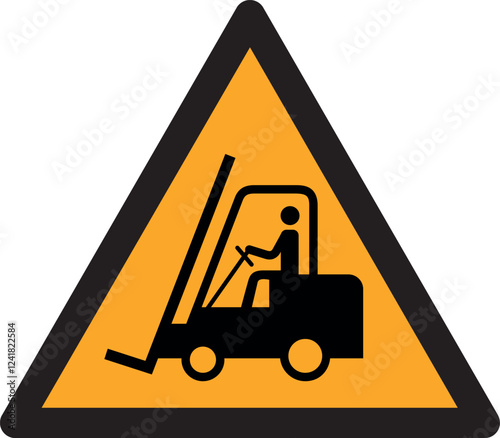 Simbolo attenzione carrello elevatore e mezzi industriali W014


