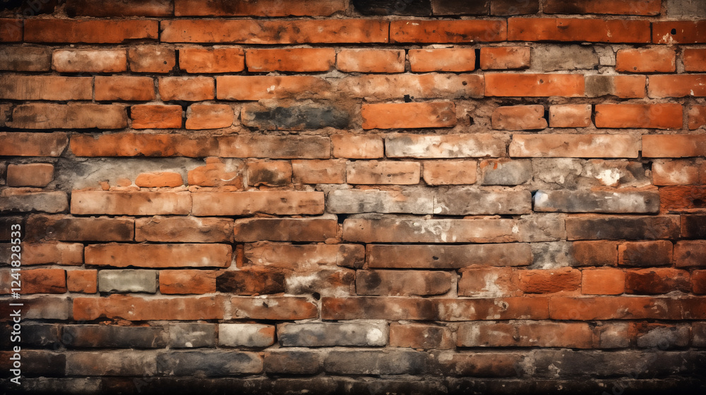 Obraz premium Red brick wall with vignette texture background