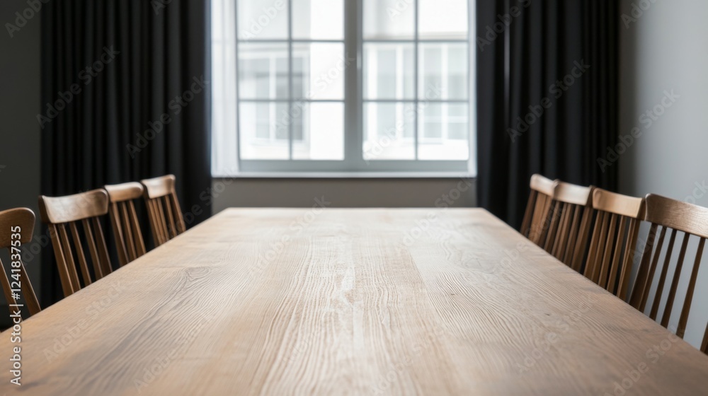 Fototapeta premium Empty conference table near window