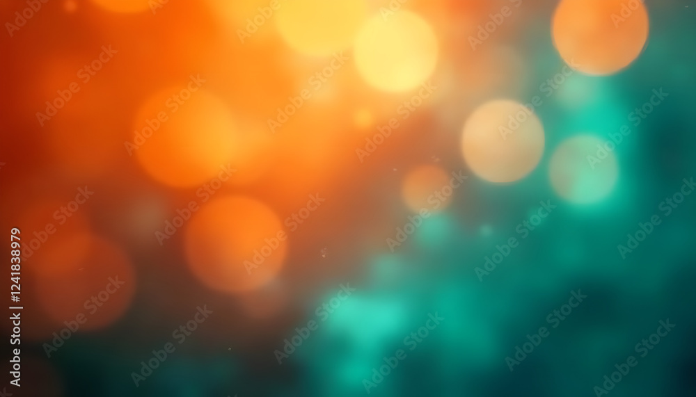 abstract blurred bokeh lights in warm orange and cool teal colors for background design abstract blurred bokeh lights in warm orange and cool teal colors for background design