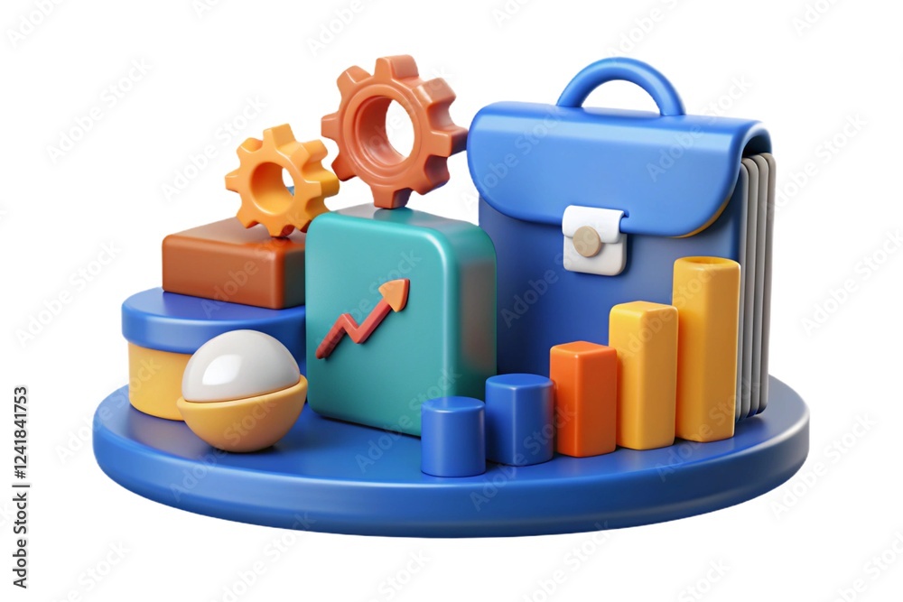 3d business graph 3d business graph