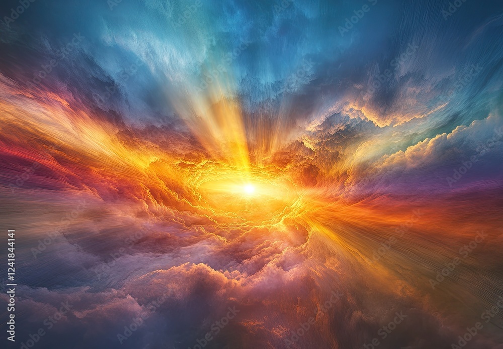 Obraz premium Sunset view above the clouds