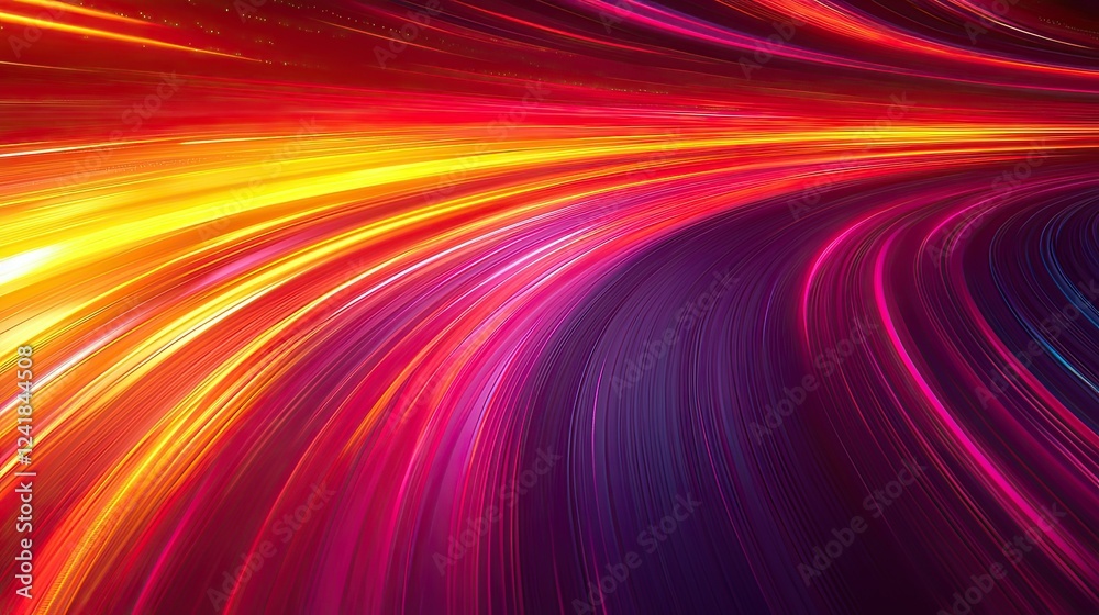 Obraz premium Abstract Swirling Light Trails in Vivid Red and Yellow Hues