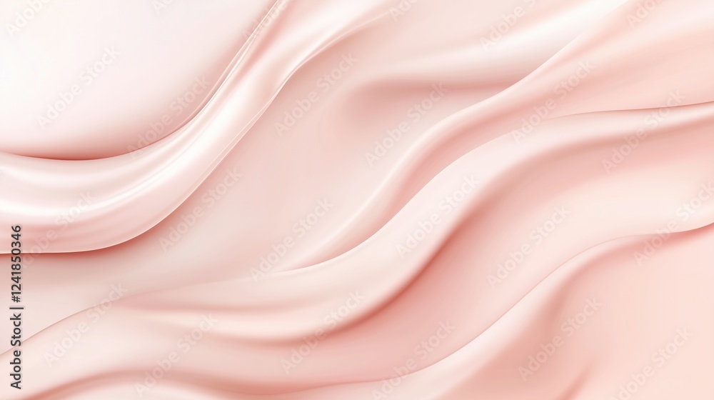 Obraz premium Soft Peach Silk Drape: Luxurious folds of peach-colored silk create a sensual and elegant abstract background. The soft light and flowing lines evoke feelings of comfort and sophistication. 