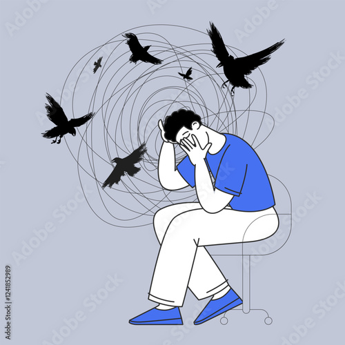 A man with paranoia and phobia.