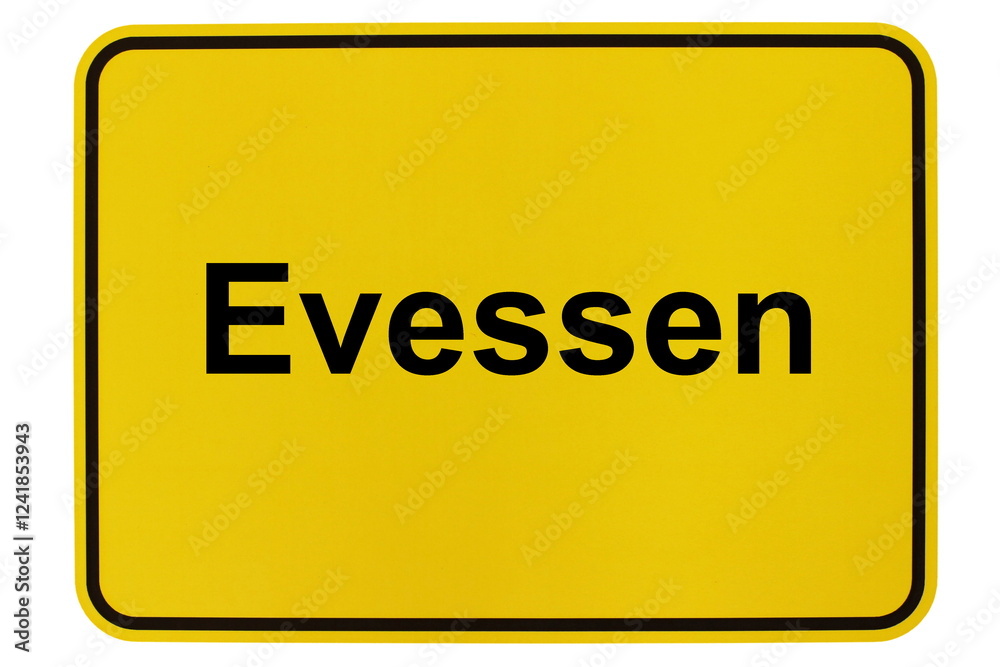 Illustration eines Ortsschildes der Gemeinde Evessen in Niedersachsen Illustration eines Ortsschildes der Gemeinde Evessen in Niedersachsen