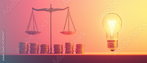 Blur Background, Balancing justice and innovation exploring financial ethics business world infographic digital environment conceptual view