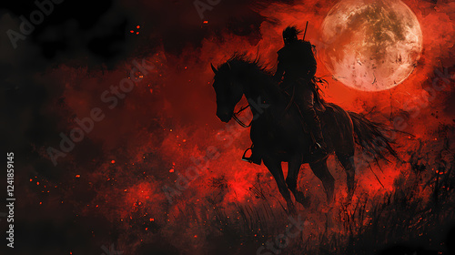 The headless horseman of sleepy hollow. Gothic Horror. Illustration