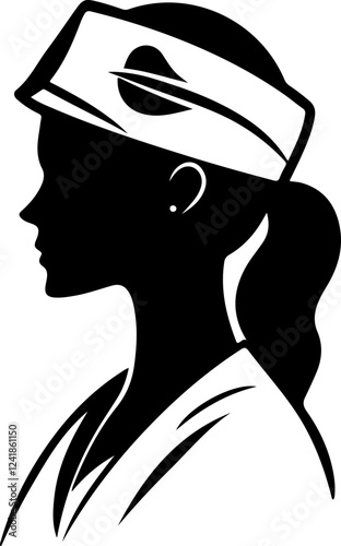 Silhouette of Nurse in Profile