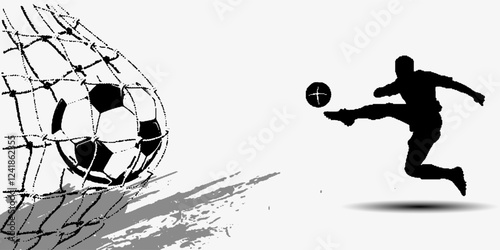 abstract soccer ball kickoff dark background design vector
