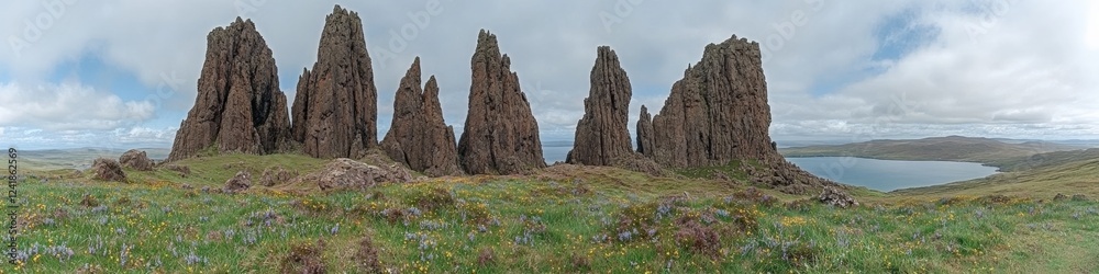 Majestic Old Man of Storr Rock Formations on Skye Island - Iconic Scottish Landscape, Rugged Mountains, Scenic Views, Natural Beauty, Hiking Destination Majestic Old Man of Storr Rock Formations on Skye Island - Iconic Scottish Landscape, Rugged Mountains, Scenic Views, Natural Beauty, Hiking Destination