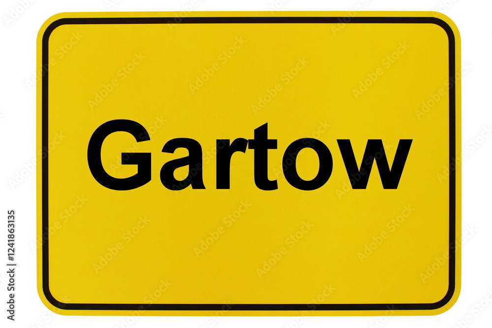 Illustration eines Ortsschildes der Gemeinde Gartow in Niedersachsen Illustration eines Ortsschildes der Gemeinde Gartow in Niedersachsen