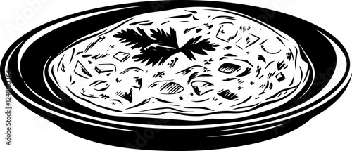 Hand-Drawn omelet Illustration on Plate