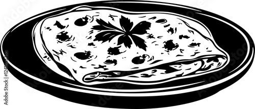 Hand-Drawn omelet Illustration on Plate