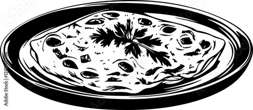 Hand-Drawn omelet Illustration on Plate