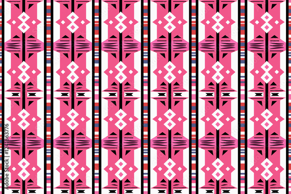 Seamless ndebele style South African pink and white pattern background Seamless ndebele style South African pink and white pattern background
