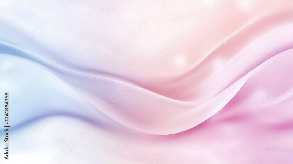 Fototapeta premium Pastel Dream: Soft, flowing waves of pastel-colored fabric create a dreamy, ethereal background. The subtle color gradients evoke a sense of calm and serenity. 