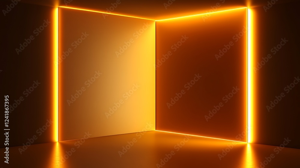 Orange neon room corner