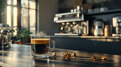 Realistic VRAY Render of Nescafe Coffee in High Detail photo