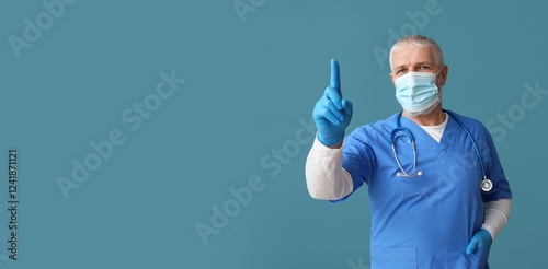 Mature male doctor pointing...