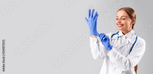 Female doctor putting on me...