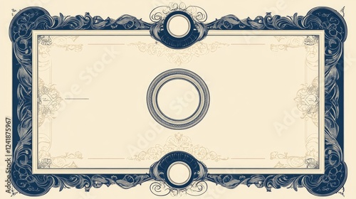 Vintage ornate document frame with decorative border