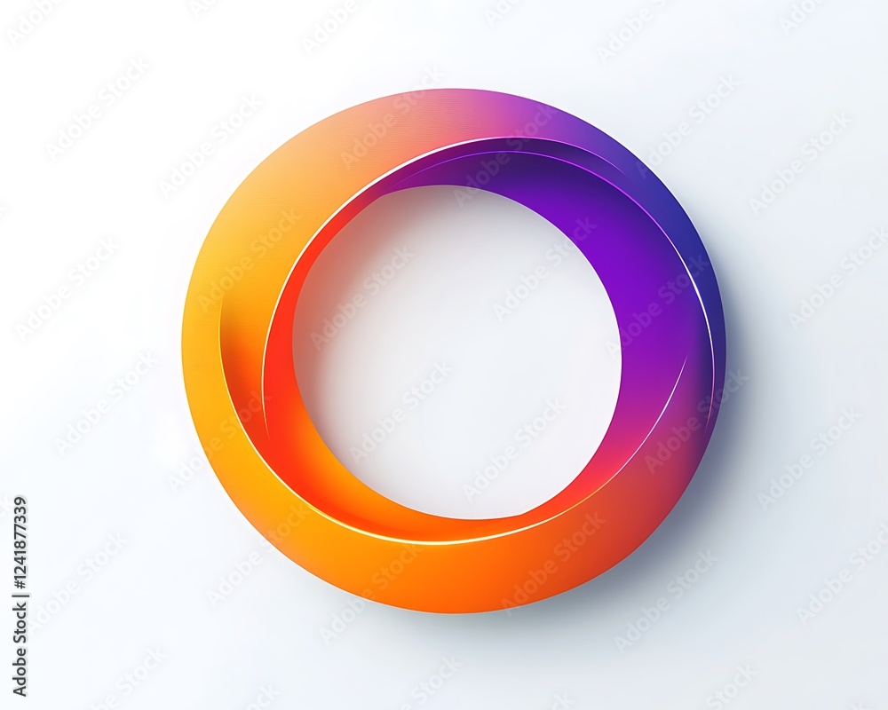 Futuristic digital business logo with circular shape in vibrant orange and purple on white background Futuristic digital business logo with circular shape in vibrant orange and purple on white background