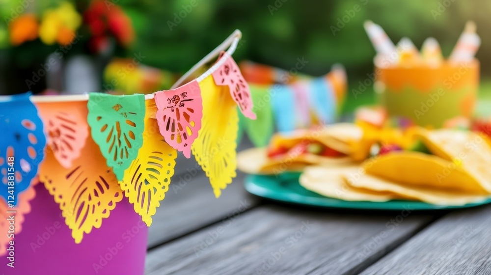 Fototapeta premium Colorful Decorations and Tasty Tacos for a Festive Celebration