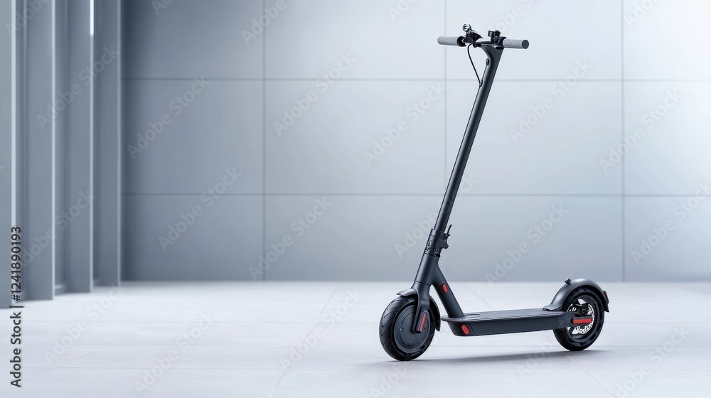 Sleek Electric Scooter on Minimalist Background in Modern Indoor Environment