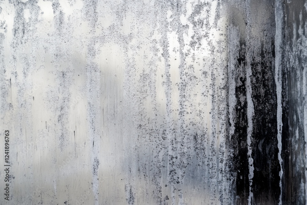 Abstract depiction of moisture on a metallic surface reflecting light in a subtle gradient during early morning hours