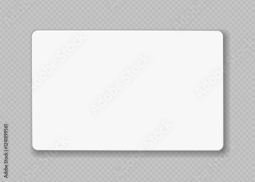  White business card with rounded corners on transparent background. Suitable for mockups, presentations, branding, web design or print templates. Vector Illustration. 