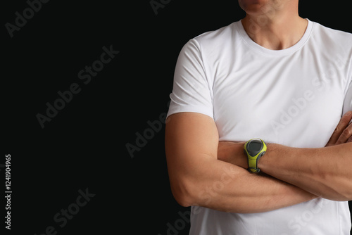 Sporty middle-aged man with...