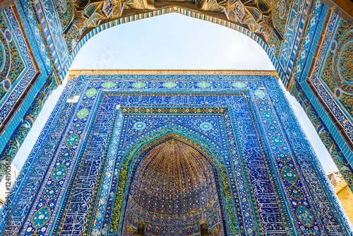 View of the Shah-i-Zinda Ensemble in Samarkand, Uzbekistan.