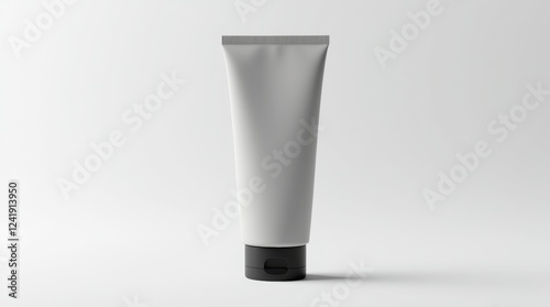Blank black and white tube mockup, 3d rendering. Clear paint or cream pack design mock up.