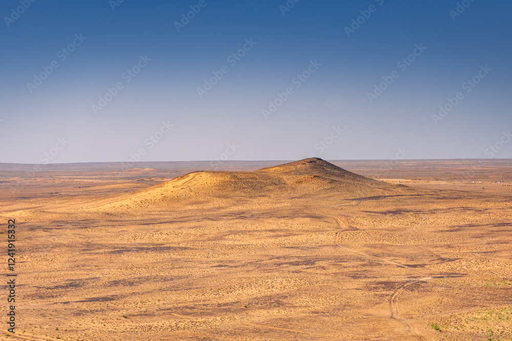 Kyzylkum (red sand) Desert of the Khorezm region from Chilpik Kala, Uzbekistan Kyzylkum (red sand) Desert of the Khorezm region from Chilpik Kala, Uzbekistan