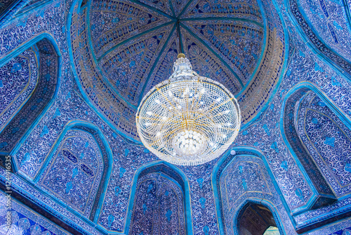 Azure dome in the madrasa of the Itchan Kala of Khiva, Uzbekistan