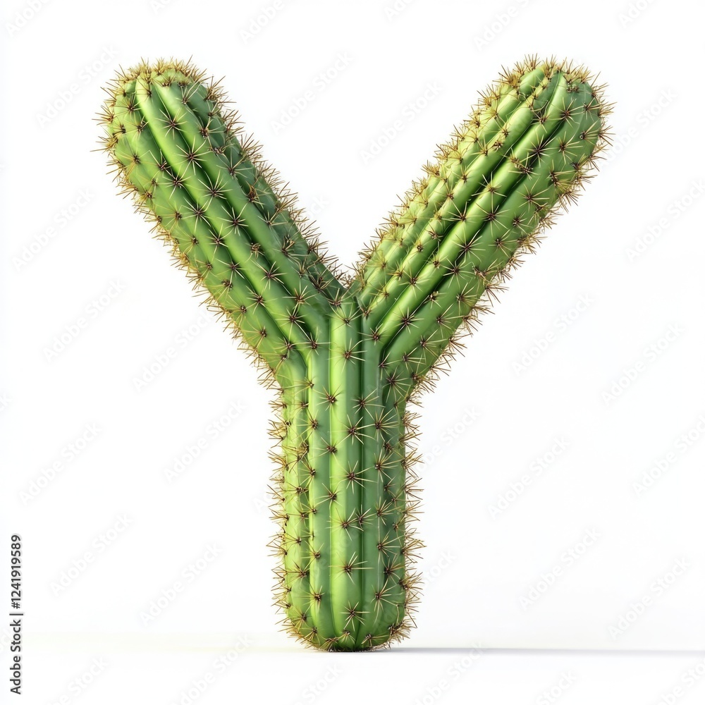 Naklejka premium Cactus Letter Y