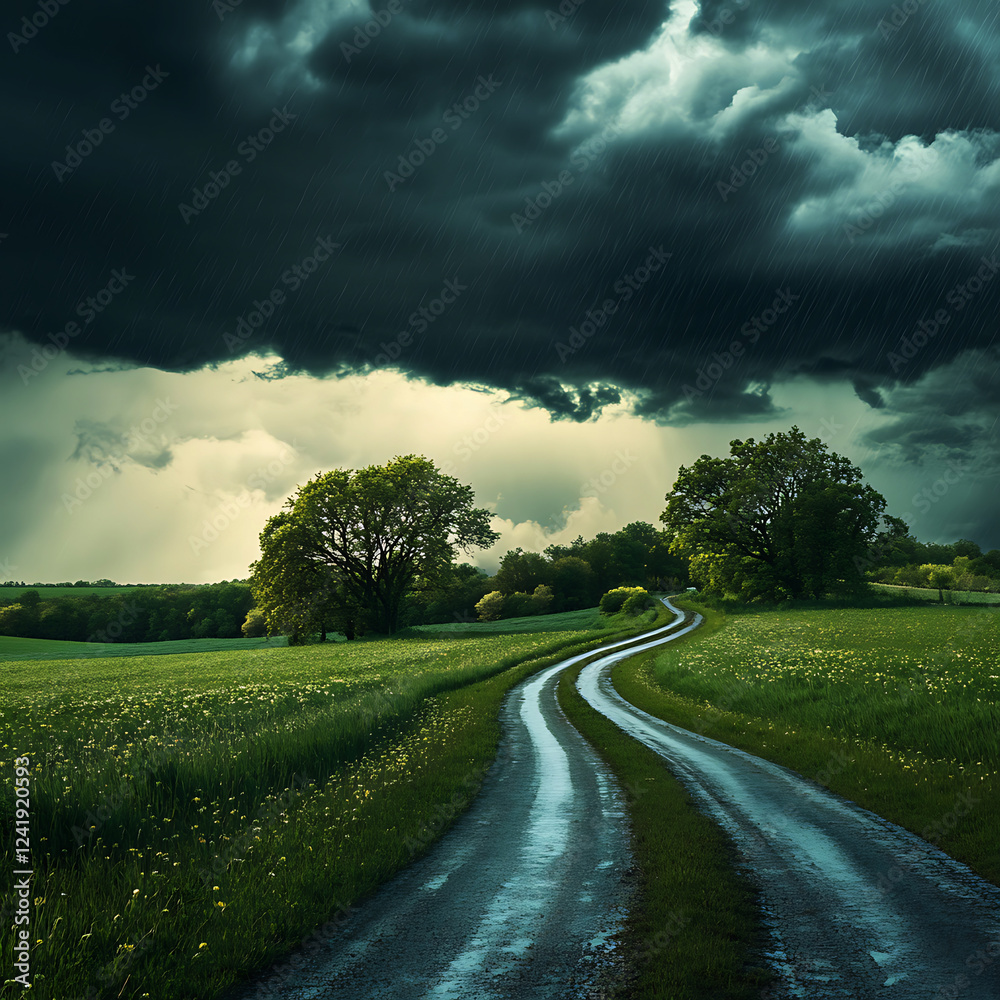 Fototapeta premium road through the field