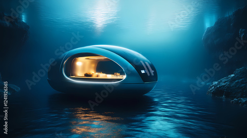 futuristic aicontrolled underwater habitat photo